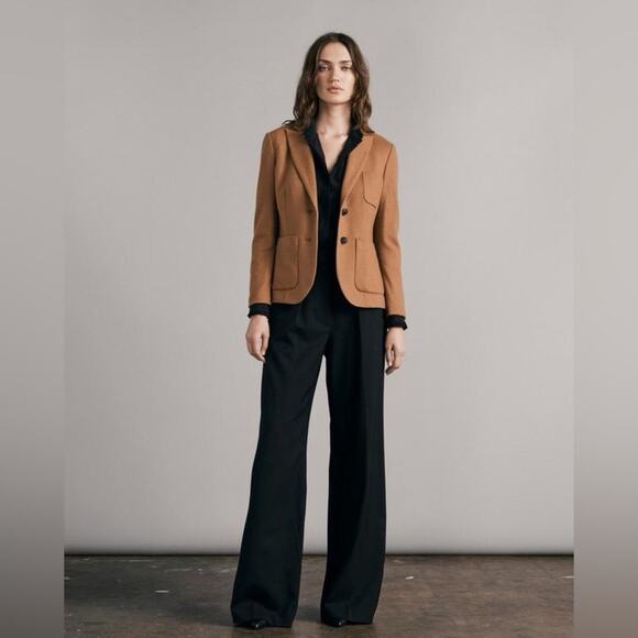 Rag & Bone Nancy Peak Lapel Wool Blend Blazer in Natural Camel 0 - Picture 5 of 10